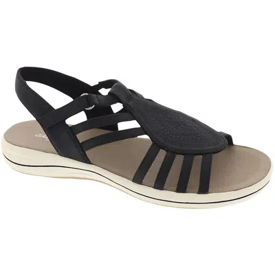 Easy Street Gemi Womens Faux Leather Open Toe Gladiator Sandals In Black