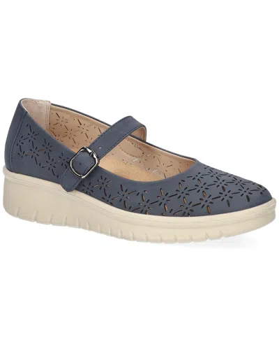 Easy Street Gertie Comfort Mary Janes In Blue