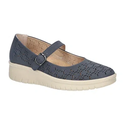 Easy Street Gertie Womens Round Closed Toe Mary Jane Shoes In Blue
