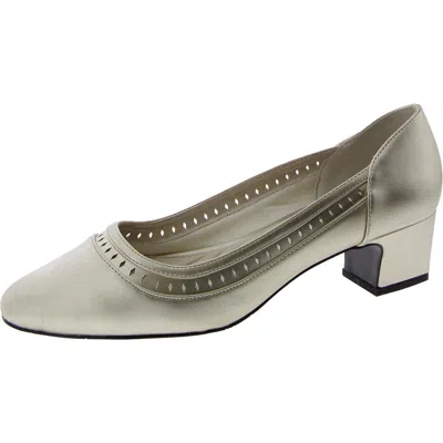 Easy Street Giana Womens Faux Leather Slip On Pumps In White