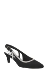 Easy Street Glisten Kitten Heel Slingback Pump In Black