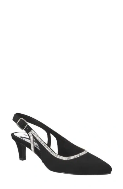 Easy Street Glisten Kitten Heel Slingback Pump In Black