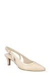 Easy Street Glisten Kitten Heel Slingback Pump In Neutral