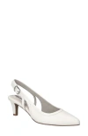 Easy Street Glisten Kitten Heel Slingback Pump In White