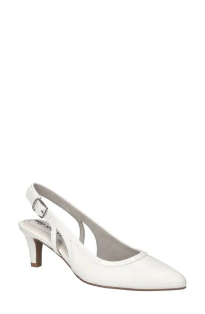 Easy Street Glisten Kitten Heel Slingback Pump In White