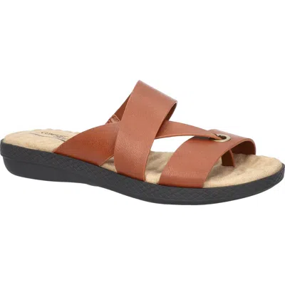 Easy Street Womens Gulf Slide Sandals In Brown