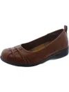 Easy Street Haley Womens Faux Leather Slip On Flats Shoes In Brown