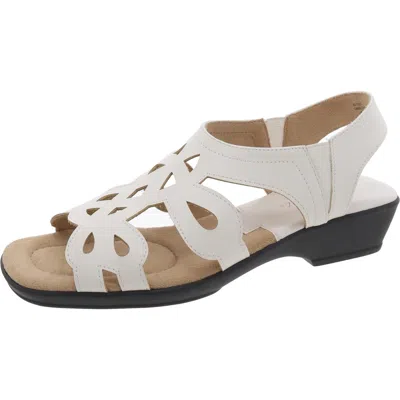 Easy Street Holland Womens Faux Leather Strappy Slingback Sandals In Bone