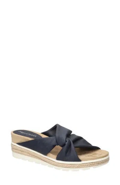 Easy Street Ja Knotted Slide Sandal In Navy