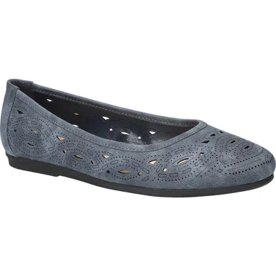 Easy Street Jackie Laser Cut Flat In Navy