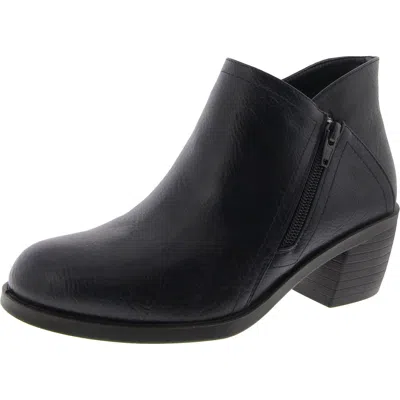 Easy Street Jalia Womens Faux Leather Zip Up Ankle Boots In Blue