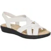 Easy Street Janice Womens Comfort Slingback Wedge Sandals In White
