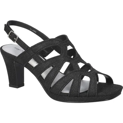 Easy Street Jetty Slingback Sandal In Black Glitter