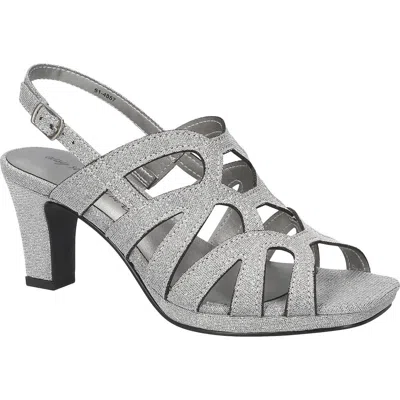 Easy Street Jetty Slingback Sandal In Silver Glitter