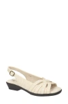 Easy Street Jovita Slingback Sandal In Natural Linen Embossed
