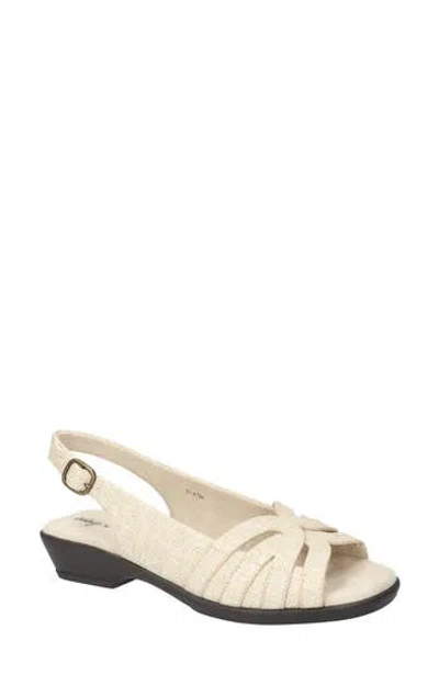 Easy Street Jovita Slingback Sandal In Natural Linen Embossed
