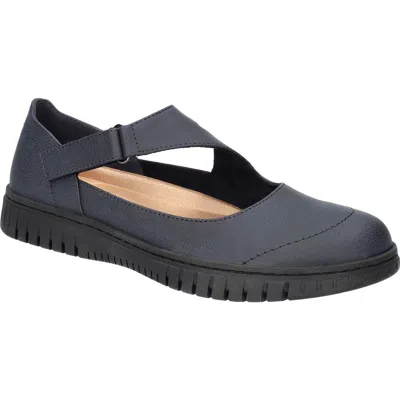 Easy Street Women's Joyful Mary Jane Comfort Flats In Navy