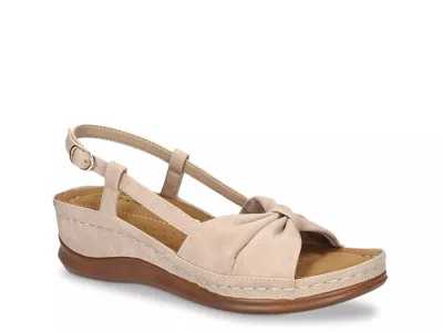 Easy Street Jupiter Slingback Platform Wedge Sandal In Neutral