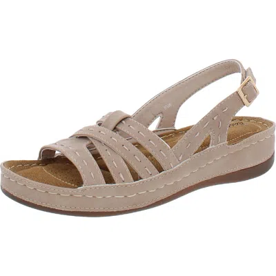 Easy Street Kehlani Womens Wedge Cushion Insole Slingback Sandals In White