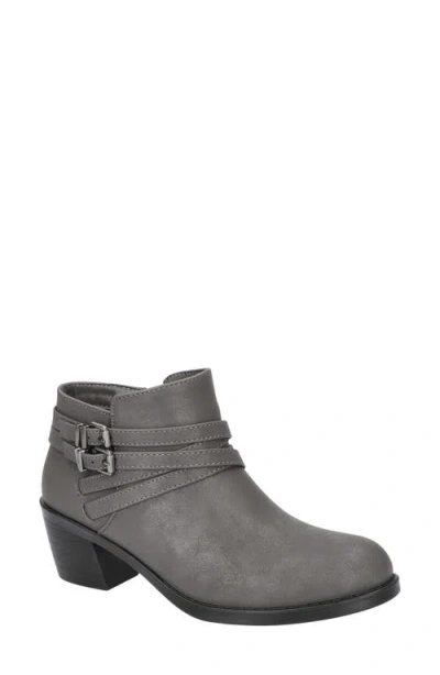 Easy Street Fernanda Womens Faux Leather Block Heel Ankle Boots In Gray Matte