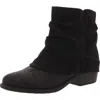 Easy Street Kudos Womens Faux Leather Block Heel Ankle Boots In Black