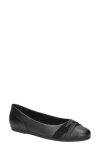 Easy Street Kylie Almond Toe Ballet Flat In Black