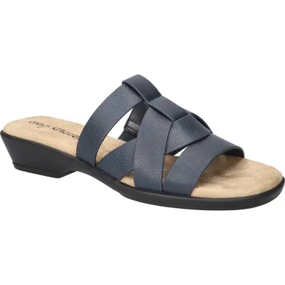 Easy Street Lakeport Slide Sandal In Navy