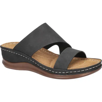 Easy Street Womens Larrain Wedge Sandals In Black