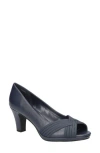 Easy Street Lavish Peep Toe Pump In Navy