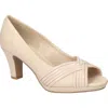 Easy Street Lavish Womens Round Peep Toe Stiletto Heel Pumps In Neutral