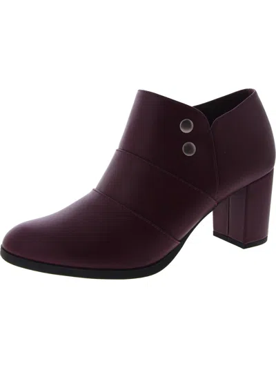 Easy Street Leilani Womens Faux Leather Zipper Booties In White