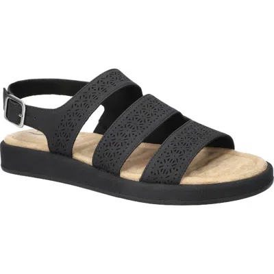 Easy Street Link Laser Cut Slingback Sandal In Black