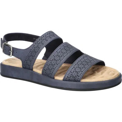 Easy Street Link Laser Cut Slingback Sandal In Navy