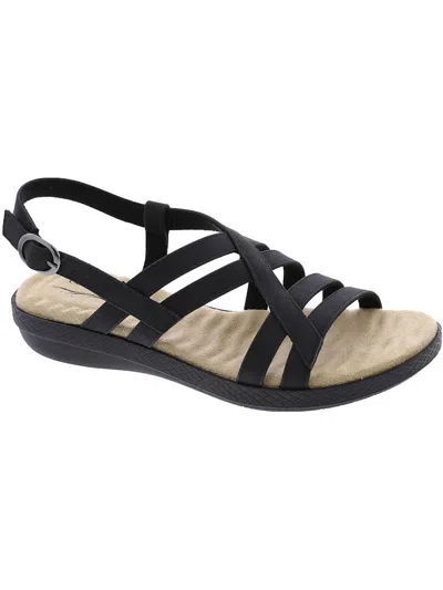 Easy Street Lobo Womens Slip On Open Toe Slingback Sandals In Black