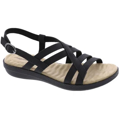 Easy Street Lobo Womens Slip On Open Toe Slingback Sandals In Black