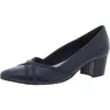 Easy Street Lotus Womens Block Heel Faux Leather Pumps In Multi