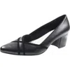 Easy Street Lotus Womens Solid Leather Loafer Heels In Black