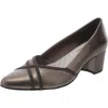 Easy Street Lotus Womens Solid Leather Loafer Heels In Multi