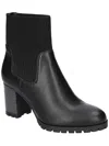 Easy Street Lucia Womens Faux Leather Zip Up Ankle Boots In Black