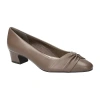 Easy Street Lyanna Womens Round Closed Toe Flat Heel Pumps In Brown