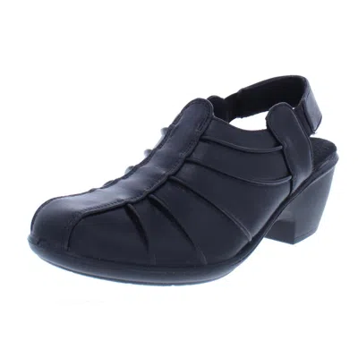 Easy Street Manner Womens Faux Leather Slingback Mules In Black