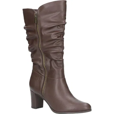 Easy Street Mara Womens Slouchy Leather Mid-calf Boots In Brown