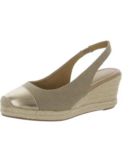 Easy Street Margie 7 Womens Cushioned Footbed Slingback Heels In Beige