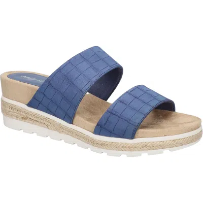 Easy Street Maryann Womens Faux Leather Sandals Wedge Heels In Multi