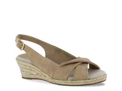 Easy Street Maureen Espadrille Wedge Sandal In Brown