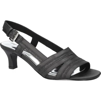 Easy Street Meghan Slingback Sandal In Black Satin
