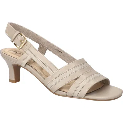 Easy Street Meghan Slingback Sandal In Mushroom Oatmeal Linen