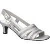 Easy Street Meghan Slingback Sandal In Silver Satin