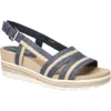 Easy Street Mel Espadrille Slingback Platform Wedge Sandal In Jeans