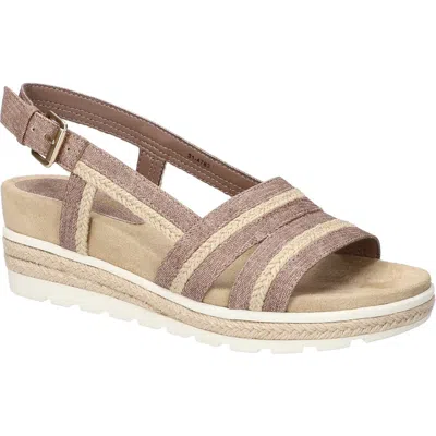 Easy Street Mel Espadrille Slingback Platform Wedge Sandal In Light Brown